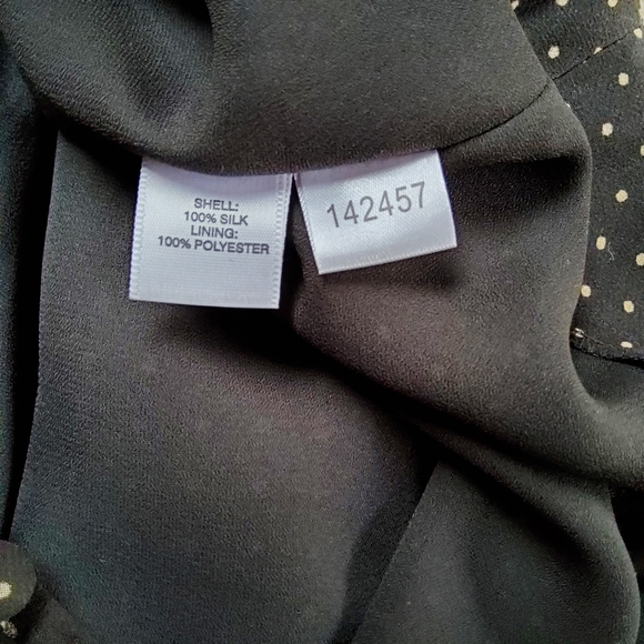 Ann Taylor Petite Silk Black Polkadot Skirt - Picture 4 of 4